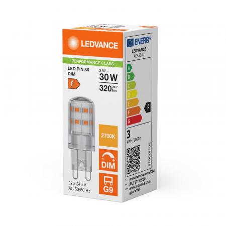 Ledvance G9 LED Stiftsockel Lampe PIN 3W wie 30W dimmbar 2700K warmweißes Licht